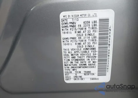 2013 Nissan Rogue S from USA, damaged, VIN JN8AS5MT9DW033862